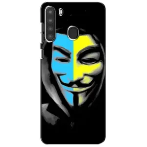 Чехол с Украинской символикой на Самсунг А21 (Анонимус патриот)