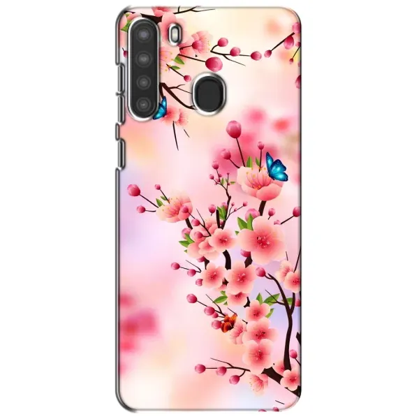 Чехол с рисунком «Бабочки на сакуре» для Samsung Galaxy A21 (A215) Чехол с рисунком «Бабочки на сакуре» для Samsung Galaxy A21 (A215)
