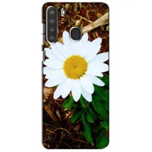 Чехол с ромашками на Samsung Galaxy A21 (A215) (Белая ромашка)