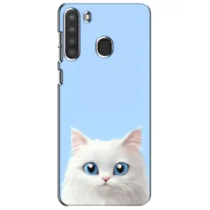 Чехол на тематику: Коты для Samsung Galaxy A21 (A215) (Белый кот)