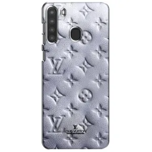 Текстурный Чехол Louis Vuitton для Самсунг А21 (Белый ЛВ)