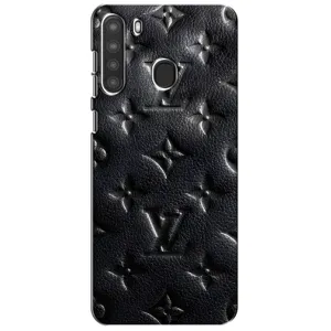 Текстурный Чехол Louis Vuitton для Самсунг А21 (Черный ЛВ)