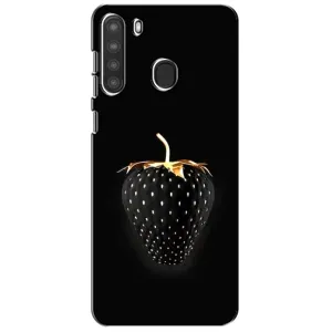 Чехол с изображением вкусной еды для Samsung Galaxy A21 (A215) (Чёрная клубника)