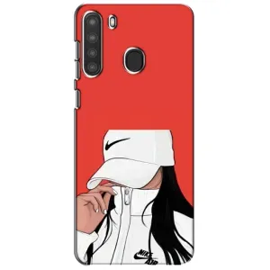 Силіконовый Чохол на Samsung Galaxy A21 (A215) з картинкой Модных девушек (Дівчина Nike)