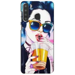 Чохол з картинкою Модні Дівчата Samsung Galaxy A21 (A215) (Дівчина з коктейлем)