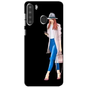 Чохол з картинкою Модні Дівчата Samsung Galaxy A21 (A215) (Дівчина з телефоном)