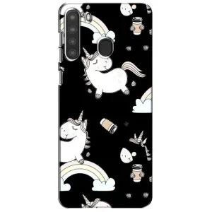 Чехол Unicorn на Samsung Galaxy A21 (A215) (Единорог с кофе)