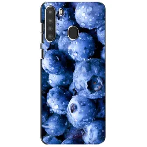 Чехол с изображением вкусной еды для Samsung Galaxy A21 (A215) (Голубика)