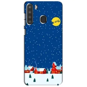 Силиконовый бампер на рождество для Samsung Galaxy A21 (A215) (Город в снегу)