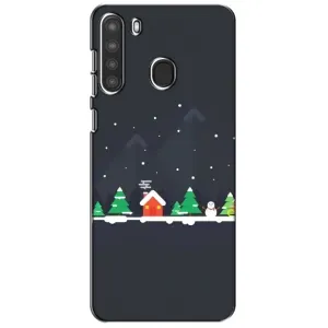 Силиконовый бампер на рождество для Samsung Galaxy A21 (A215) (Город зимний)