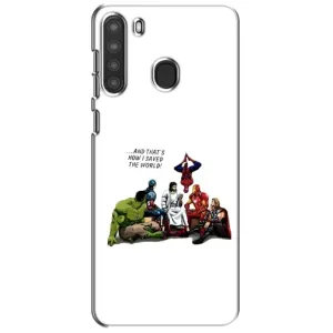 Чехлы для Samsung Galaxy A21 (A215) (Для Христиан) (Иисус супергерой)