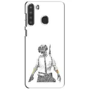 Силиконовый чехол с картинкой "Герой Pubg" на Samsung Galaxy A21 (A215) (Из букв)