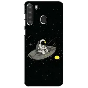 Силіконовый Чохол з принтом "Космонавти" на Samsung Galaxy A21 (A215) (Космонавт на рибалці)