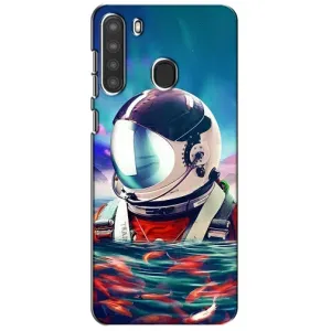 Силіконовый Чохол з принтом "Космонавти" на Samsung Galaxy A21 (A215) (Космонавт у воді)