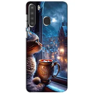 Чехлы на Новый Год Samsung Galaxy A21 (A215) (Кот новогодний)