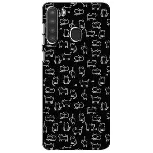Чехол на тематику: Коты для Samsung Galaxy A21 (A215) (Котики на черном)