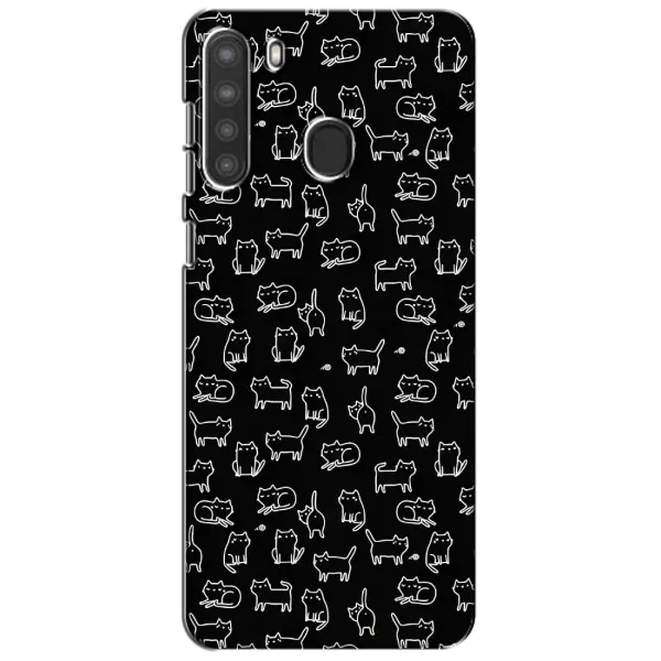 Чехол с рисунком «Котики на черном» для Samsung Galaxy A21 (A215) Чехол с рисунком «Котики на черном» для Samsung Galaxy A21 (A215)