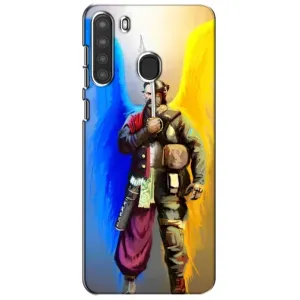 Чехол с картинкой (Патриотический КОЗАК) на Samsung Galaxy A21 (A215) (Козак с крыльями)