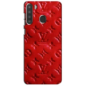 Текстурный Чехол Louis Vuitton для Самсунг А21 (Красный ЛВ)
