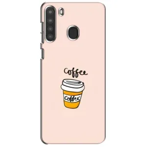 Чехол с изображением вкусной еды для Samsung Galaxy A21 (A215) (Кружка кофе)