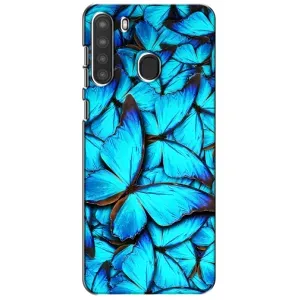 Силиконовый бампер с картинкой животных для Samsung Galaxy A21 (A215) (Крылья бабочек)
