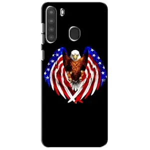 Чехол Флаг USA для Samsung Galaxy A21 (A215) (Крылья США)