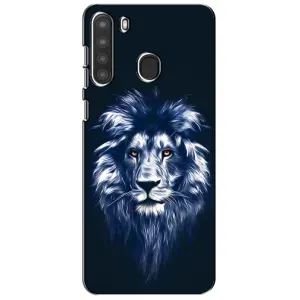 Чехол с картинкой на Samsung Galaxy A21 (A215) (Лев - синий)