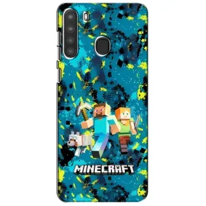 Чехлы для Samsung Galaxy A21 (A215) (Персонажи Майн Крафт) (Майнкрафт)