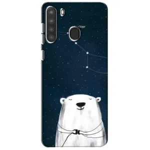 Силиконовый бампер с картинкой животных для Samsung Galaxy A21 (A215) (Медведица)