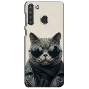 Чехол на тематику: Коты для Samsung Galaxy A21 (A215) (Модный кот)