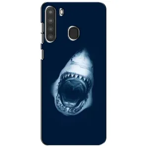 Силиконовый бампер с картинкой животных для Samsung Galaxy A21 (A215) (Пасть Акулы)