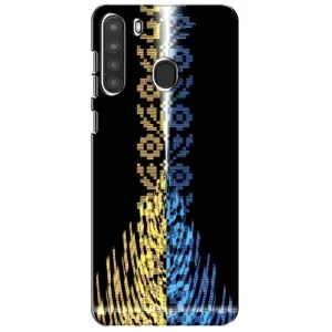 Силиконовый Чехол на Samsung Galaxy A21 (A215) (Патриотическая вышиванка)