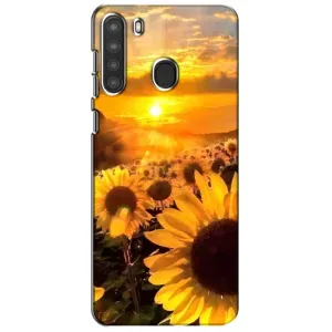 Чехол с Цветами для Samsung Galaxy A21 (A215) (поле подсолнухов)