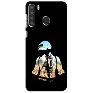 Силиконовый чехол с картинкой "Герой Pubg" на Samsung Galaxy A21 (A215) (Пубг мен)