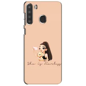 Силіконовый Чохол на Samsung Galaxy A21 (A215) з картинкой Модных девушек (З собакою)