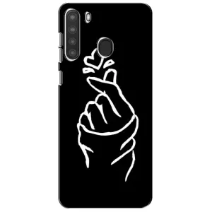Чехлы (Знак сердечка) на Samsung Galaxy A21 (A215) (Сердце на черном)