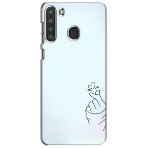 Чехлы (Знак сердечка) на Samsung Galaxy A21 (A215) (Сердце на голубом)