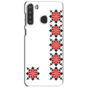 Силиконовый Чехол на Samsung Galaxy A21 (A215) с картинкой Вышиванки (Силуэт вышиванки)