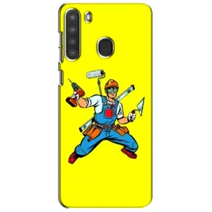 Силиконовый бампер (Работники) на Samsung Galaxy A21 (A215) (Строитель)