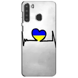 Силиконовый Чехол на Samsung Galaxy A21 (A215) (Я-Украина) (Украинская кардиограмма)
