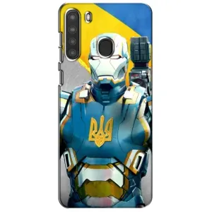 Силиконовый Чехол на Samsung Galaxy A21 (A215) (Я-Украина) (Украинский робокоп)