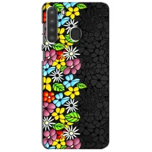 Чехол с Цветами для Samsung Galaxy A21 (A215) (Яркие цветы)