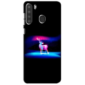 Силиконовый бампер с картинкой животных для Samsung Galaxy A21 (A215) (Яркий олень)