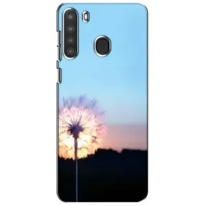Силиконовый Чехол с одуванчиками на Samsung Galaxy A21 (A215) (Закат с одуванчиком)