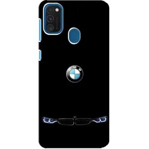 Силиконовый бампер с картинкой машины на Samsung Galaxy A21s (Черный BMW)