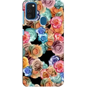 Чохли з тематикою "КВІТИ" на Samsung Galaxy A21s (Квіти на чорному)