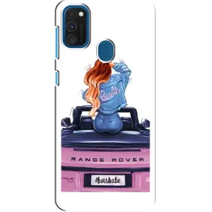 Силиконовый Чехол на Samsung Galaxy A21s с картинкой Стильных Девушек (Девушка на машине)