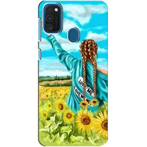 Чехол Стильные девушки на Samsung Galaxy A21s (Девушка на поле)