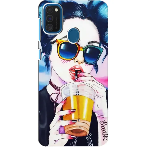 Чехол с рисунком «Девушка с коктейлем» для Samsung Galaxy A21s
