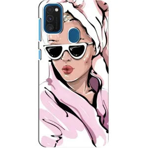 Чехол с картинкой Модные Девчонки Samsung Galaxy A21s (Девушка в халате)